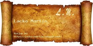 Lacko Martin névjegykártya