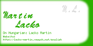 martin lacko business card